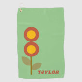 Moderne bloemen Schattige Golfhanddoek (Voorkant)