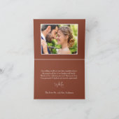 Moderne Bloemen Terracotta Fotobruiloft Bedankkaart (Binnen)