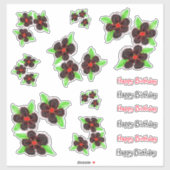 Moderne Bloemen Verjaardag Stickers (Vel)