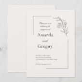 Moderne bloemen verlovingsfeest uitnodiging (Voorkant / Achterkant)