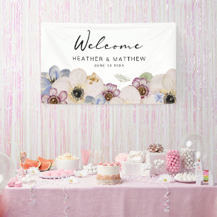 Moderne bloemen welkomstbanner spandoek