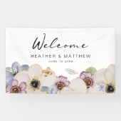 Moderne bloemen welkomstbanner spandoek (Horizontaal)