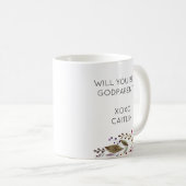 Moderne bloemen, zult u mijn peetouders doop zijn koffiemok (Voorkant rechts)