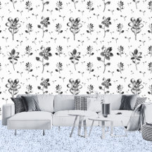 Moderne bloemen zwart en wit