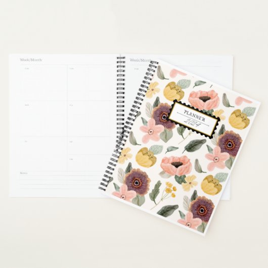 Moderne bloemenbedekking Weekblad en Maandelijkse  Planner (Display)