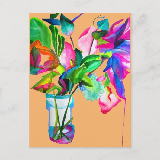 Moderne bloemenbloemen voor waterverf briefkaart (Voorkant)