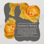 Moderne bloemenbruiloft | Gouden Gele Rozen Kaart (Voorkant / Achterkant)