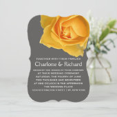 Moderne bloemenbruiloft | Gouden Gele Rozen Kaart (Staand voorkant)