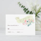 Moderne Bloemenbruiloft RSVP Reactie Kaartje (Staand voorkant)
