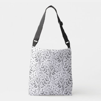 Moderne bloemendoodles crossbody tas