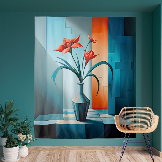 Moderne bloemenelegantie wandkleed