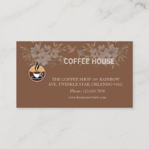 Moderne bloemenkoffie Shop Loyalty Card Visitekaartje