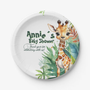 Moderne bloemensafari: tropisch Baby shower Papieren Bordje