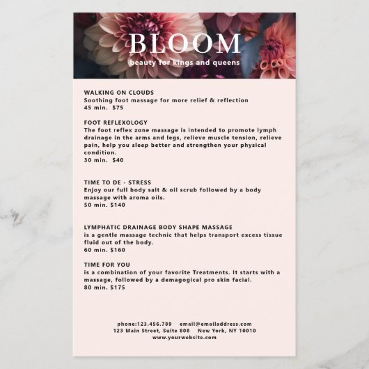 Moderne Bloemensalon Prijzenlijst QR Code Flyer (Voorkant)