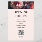 Moderne Bloemensalon Prijzenlijst QR Code Flyer (Achterkant)