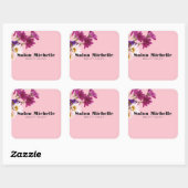 Moderne bloemenslingers vierkante sticker (Vel)