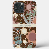 Moderne Bloementrendy Pas Naam Plezier aan Case-Mate iPhone Case (Achterkant)