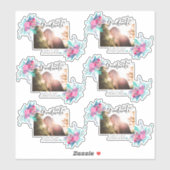 Moderne bloementypografie afstuderen afstuderen fo sticker (Vel)