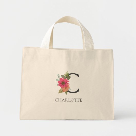 Moderne bloemenvormgeving op maat gemaakte  Mini T Tote Bag (Voorkant)