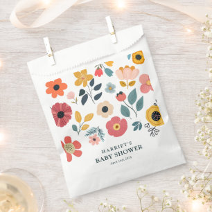 Moderne Bloemetjes Baby Shower Bedankzakje