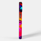 Moderne bloemige Abstracte kunst rood blauw patroo Case-Mate iPhone Case (Achterkant / Rechts)