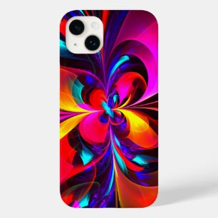 Moderne bloemige Abstracte kunst rood blauw patroo Case-Mate iPhone 14 Plus Hoesje