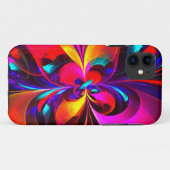 Moderne bloemige Abstracte kunst rood blauw patroo Case-Mate iPhone Case (Achterkant (horizontaal))