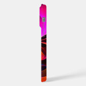 Moderne bloemige Abstracte kunst rood blauw patroo iPhone Hoesje (Linkerkant)