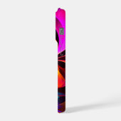 Moderne bloemige Abstracte kunst rood blauw patroo iPhone Hoesje (Linkerkant)