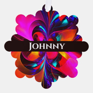 Moderne bloemige Abstracte kunst rood blauw patroo Ornament Kaart