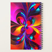 Moderne bloemige Abstracte kunst rood blauw patroo Planner (Achterkant)