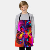 Moderne bloemige Abstracte kunst rood blauw patroo Schort (Gedragen)