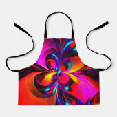 Moderne bloemige Abstracte kunst rood blauw patroo Schort (Voorkant)