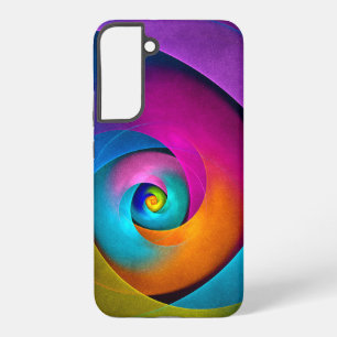 Moderne bloemige abstracte kunst roze blauwe patro samsung galaxy hoesje