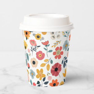 Moderne Bloemige Baby Shower Papieren Bekers