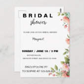 Moderne bloemige bruidsbabyshower uitnodiging (Voorkant / Achterkant)