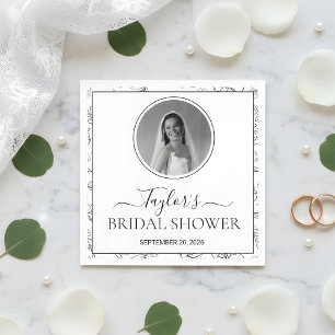 Moderne bloemige bruidsbruiloft met douche Custom Servet