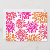 Moderne bloemige chrysanthemum bruiloft uitnodigin kaart (Achterkant)