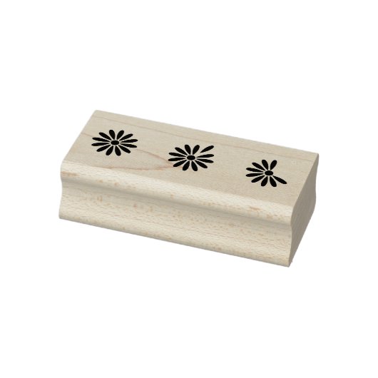 Moderne bloemige drie madeliefjes | Motif Rubber S Rubberstempel (Stempel)