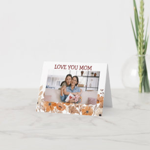 Moderne bloemige gelukskaart voor Moederdag Kaart