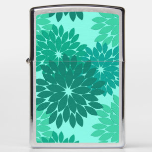 Moderne Bloemige Kimono Print, Turquoise, Teal & A