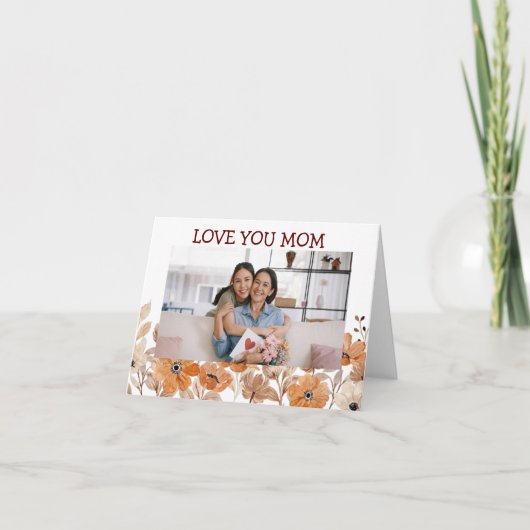 Moderne bloemige Moederdagkaart Kaart (Voorkant)