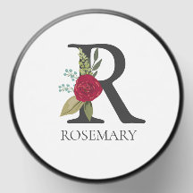 Moderne bloemige monogram letter R