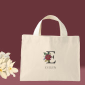 Moderne bloemige  monogram mini tote bag