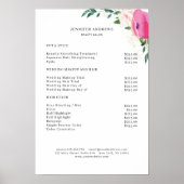 Moderne Bloemige Prijslijst Poster (Voorkant)