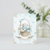 Moderne bloemige Waterverf Happy Easter Bunny Feestdagenkaart (Staand voorkant)