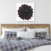 Moderne bloemige zwarte Dahlia bloem Canvas Afdruk (Insitu (Slaapkamer))