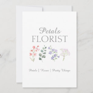 Moderne bloemist boutique bedrijfsbranding bedankkaart