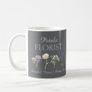 Moderne bloemist boutique bedrijfsbranding  koffiemok