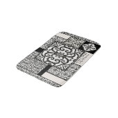 Moderne  bloemkool Zwarte en Witte Tegel Naam Badmat (Gekanteld)